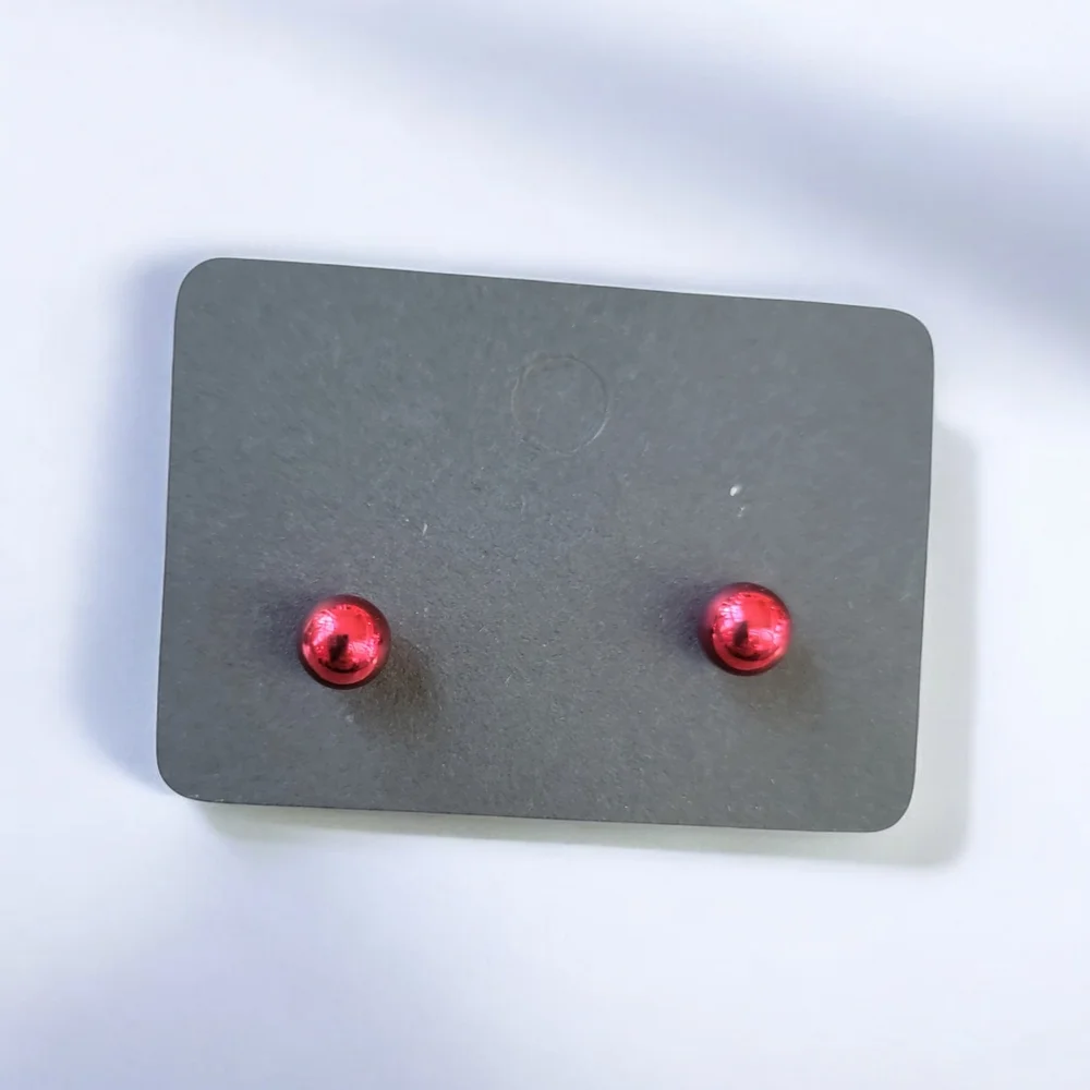 Elegant Red Stud Earrings
